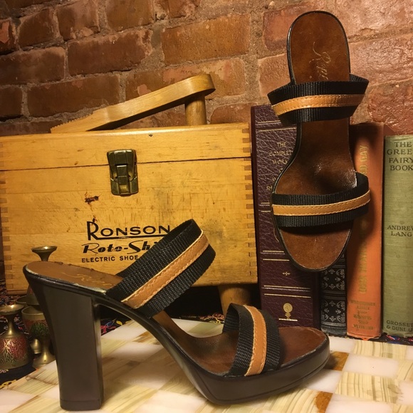 renetti Shoes - Vintage Renetti Double strap Slide Sandals size 7
